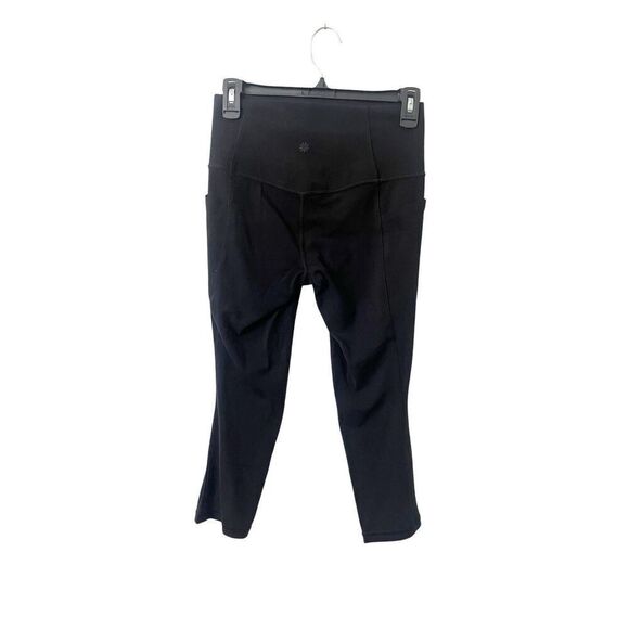Athleta Black Salutation Stash Pocket in Powervida Crop Leggings Small - Picture 2 of 5